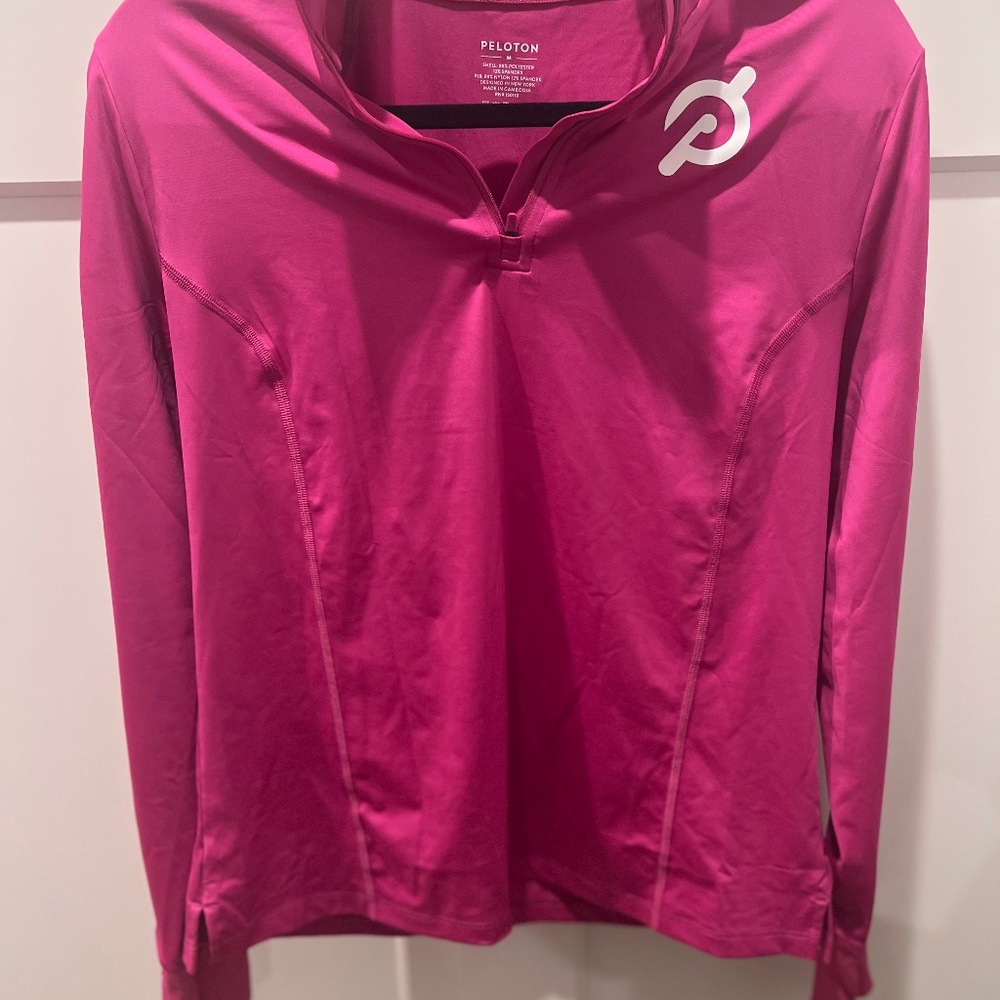 Peloton pink quarter zip pullover -MEDIUM